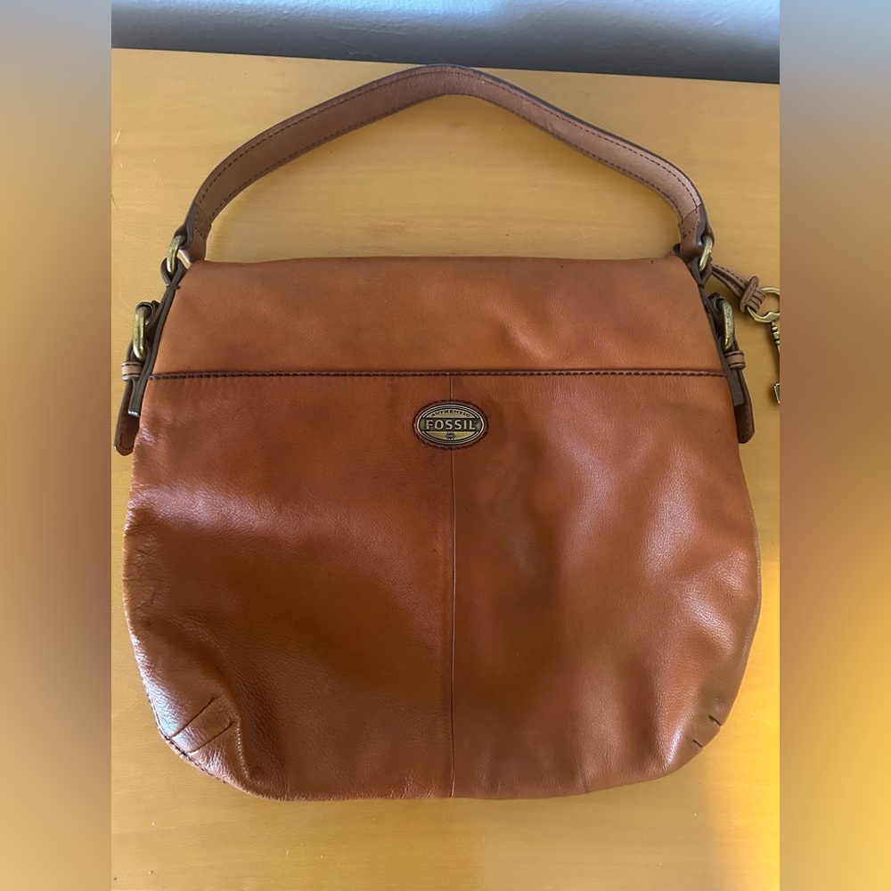 Fossil Women's Brown Leather Hobo Bag